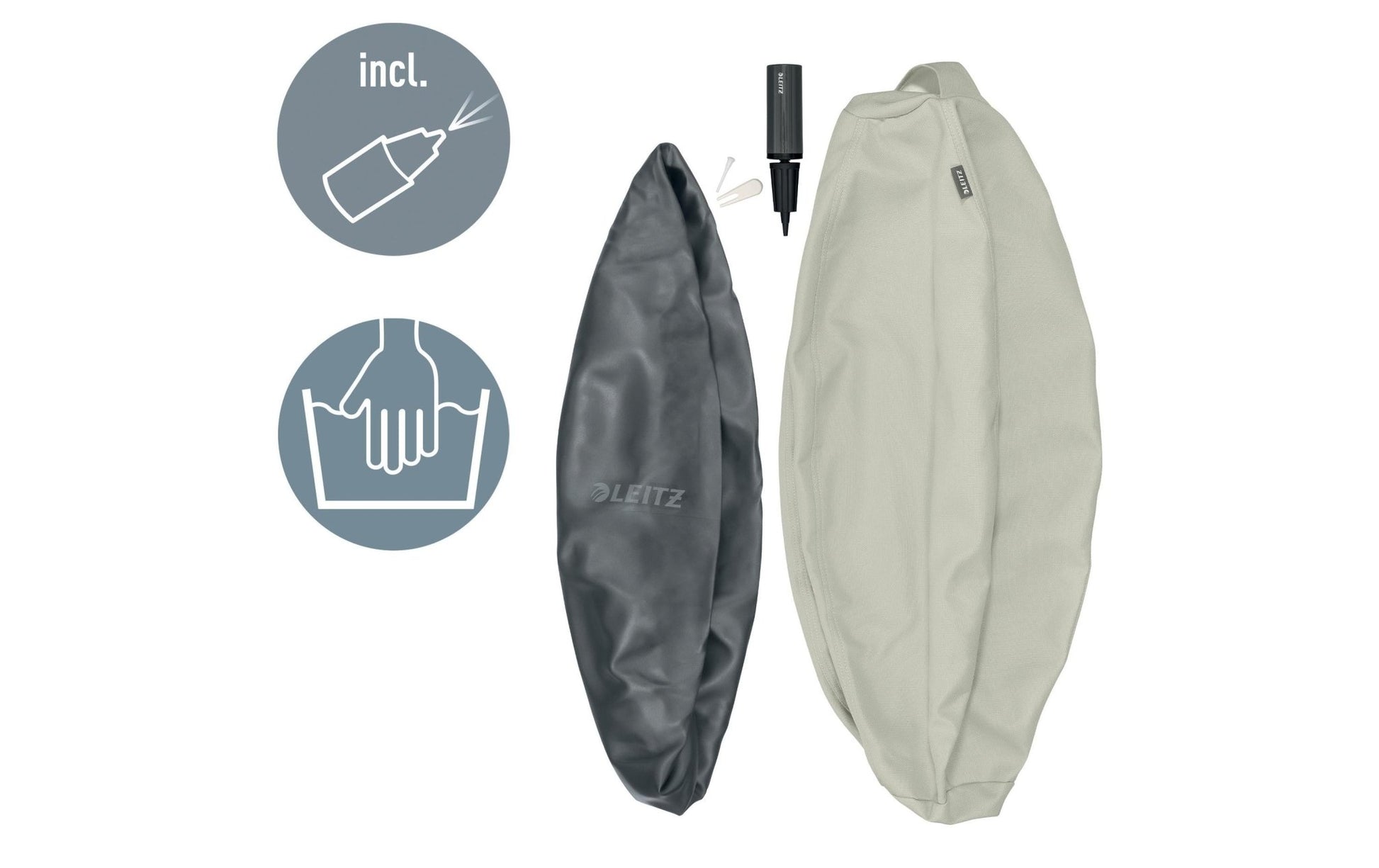 Leitz Sitzball Ergo Active 75 cm, Hellgrau - MEGART