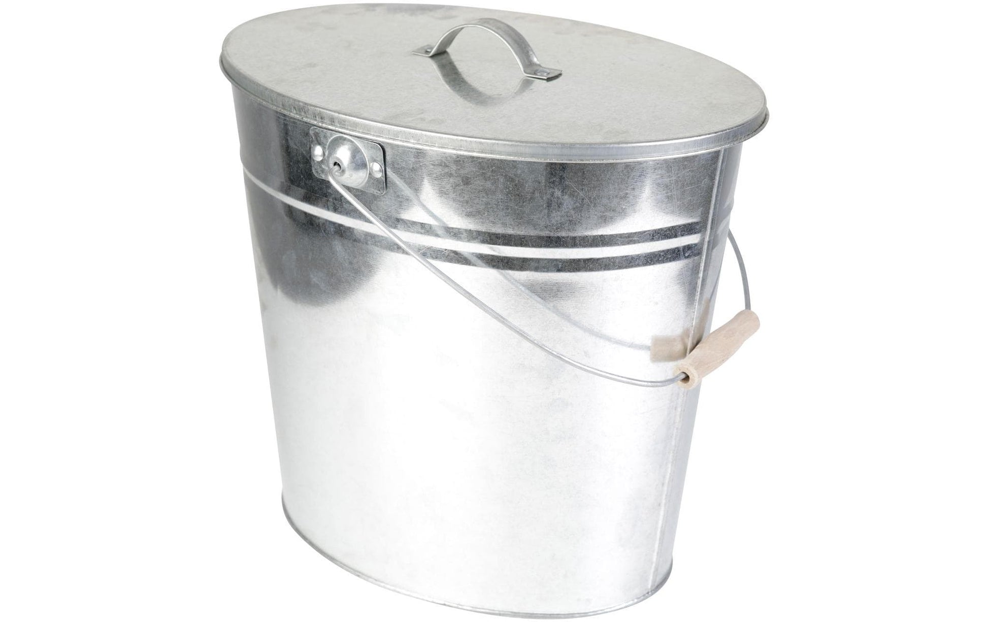 Kamino Ascheeimer mit Deckel, 24 l, Silber - MEGART