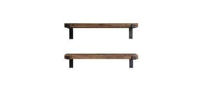 Wandregal LAM004 2 Stück, 60 x 16 x 14 cm, Walnuss - MEGART