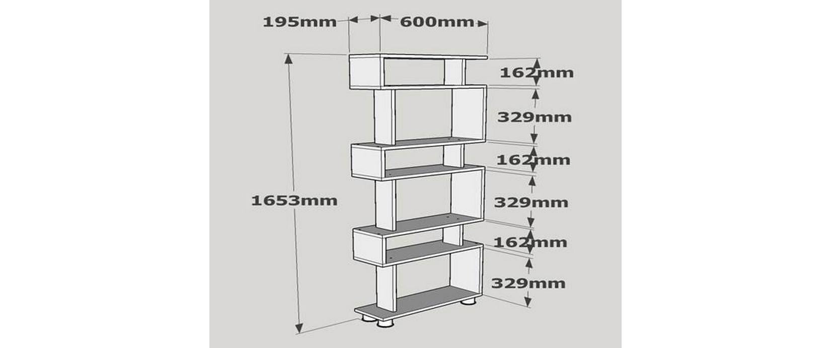 Regal Blok 60 x 165 x 19.5 cm, Weiss - MEGART