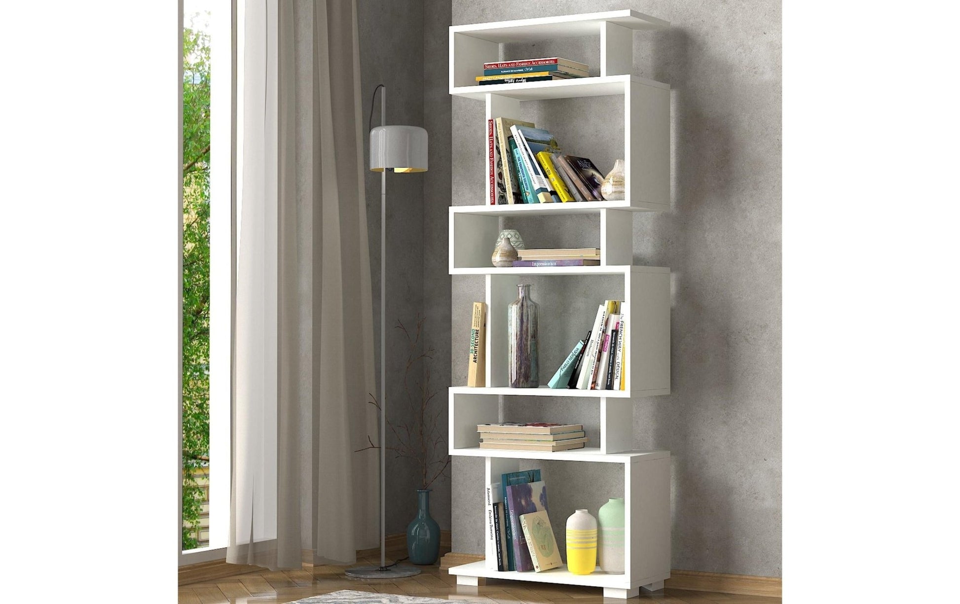 Regal Blok 60 x 165 x 19.5 cm, Weiss - MEGART