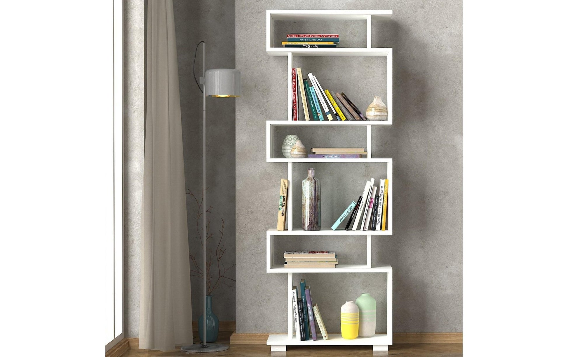 Regal Blok 60 x 165 x 19.5 cm, Weiss - MEGART