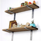 Wandregal LAM006 2 Stück, 60 x 16 x 14 cm, Walnuss - MEGART