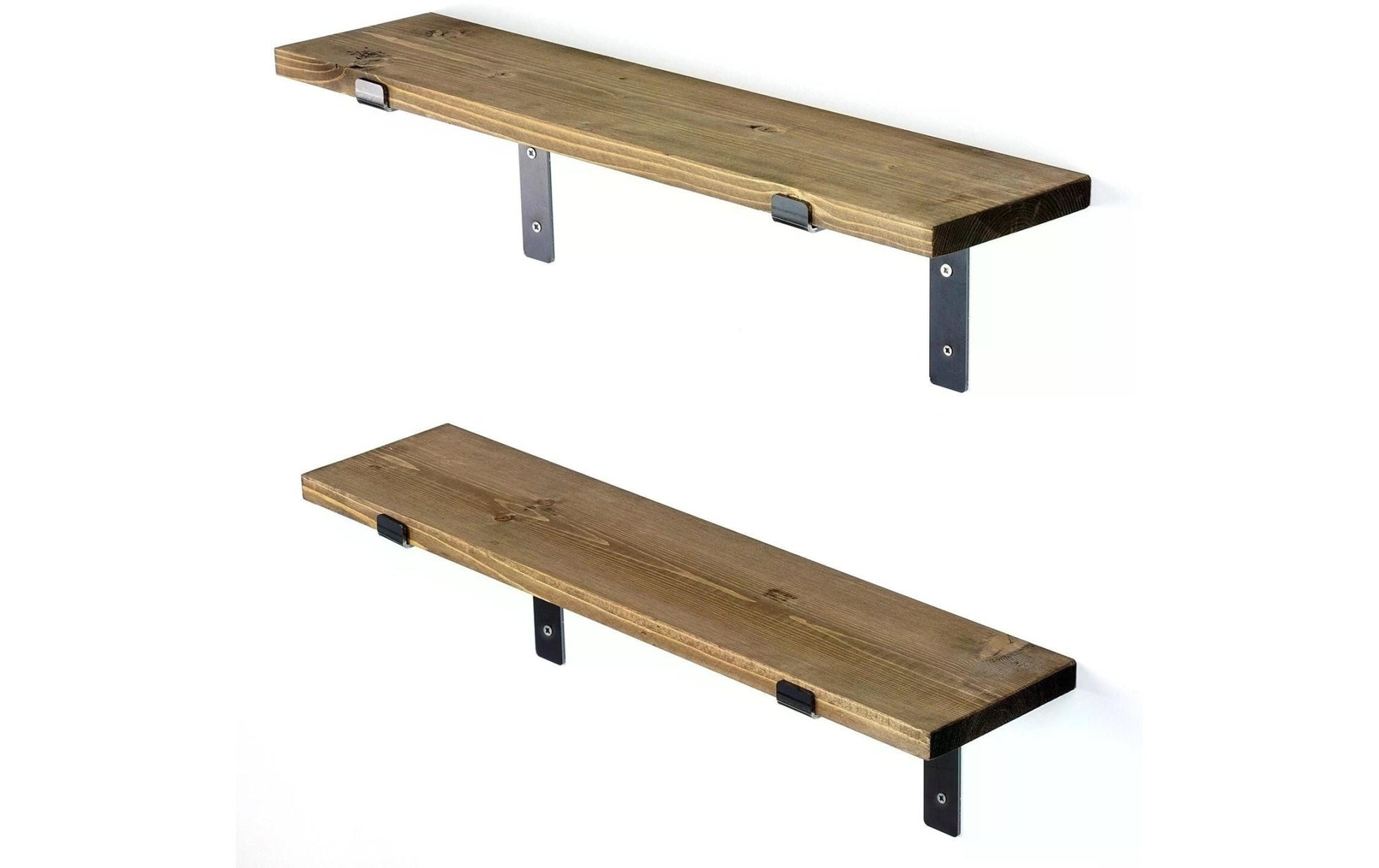 Wandregal LAM006 2 Stück, 60 x 16 x 14 cm, Walnuss - MEGART