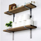 Wandregal LAM004 2 Stück, 60 x 16 x 14 cm, Walnuss - MEGART
