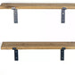 Wandregal LAM004 2 Stück, 60 x 16 x 14 cm, Walnuss - MEGART