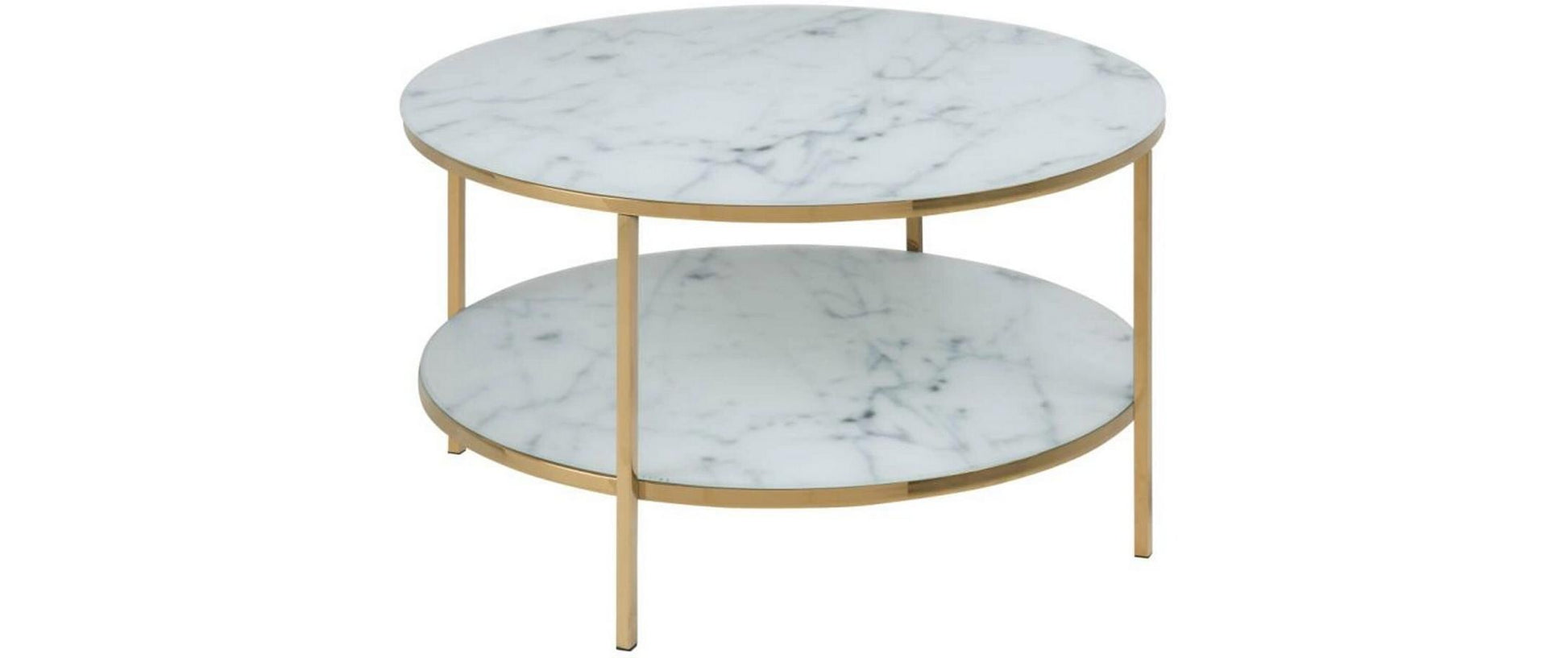 Couchtisch Alisma Ø 80 x 45 cm, Gold/Weiss - MEGART