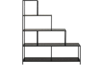 Regal Seaford 135 x 35 x 150 cm, Schwarz - MEGART