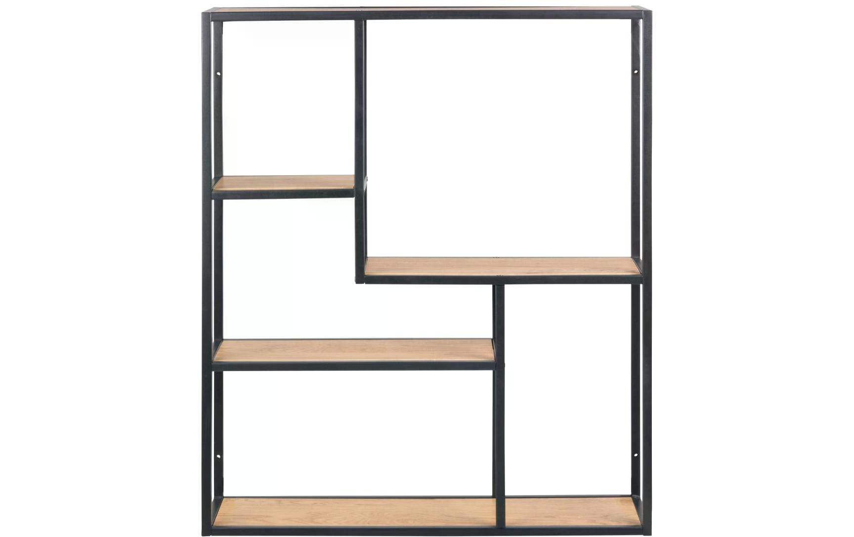 Wandregal Seaford 75 x 20 x 91 cm, Nature/Schwarz - MEGART