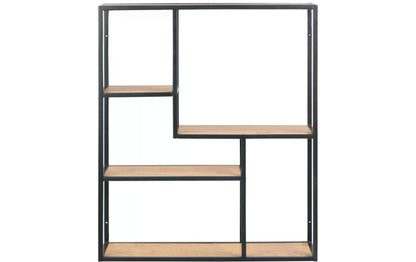 Wandregal Seaford 75 x 20 x 91 cm, Nature/Schwarz - MEGART