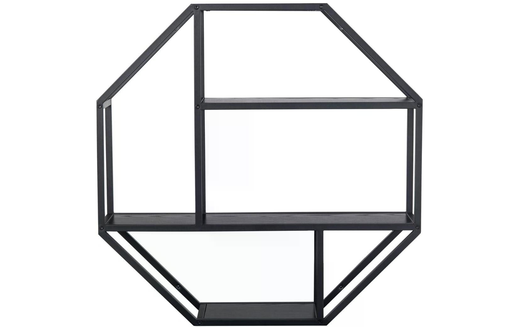 Wandregal Seaford 77 x 20 x 77 cm, Schwarz - MEGART