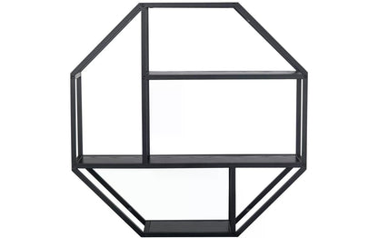 Wandregal Seaford 77 x 20 x 77 cm, Schwarz - MEGART