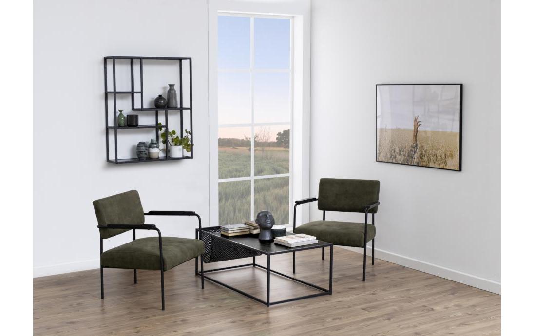 Wandregal Seaford 75 x 20 x 91 cm, Schwarz - MEGART