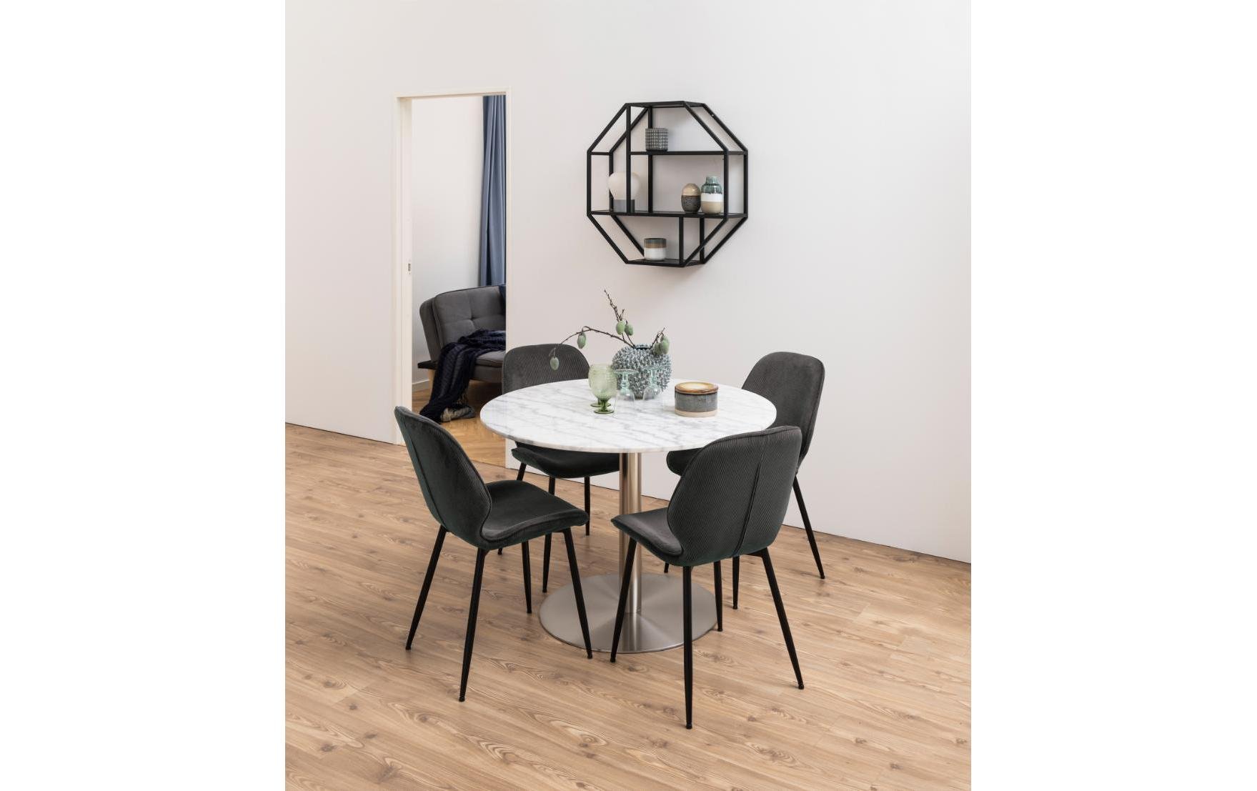 Wandregal Seaford 77 x 20 x 77 cm, Schwarz - MEGART