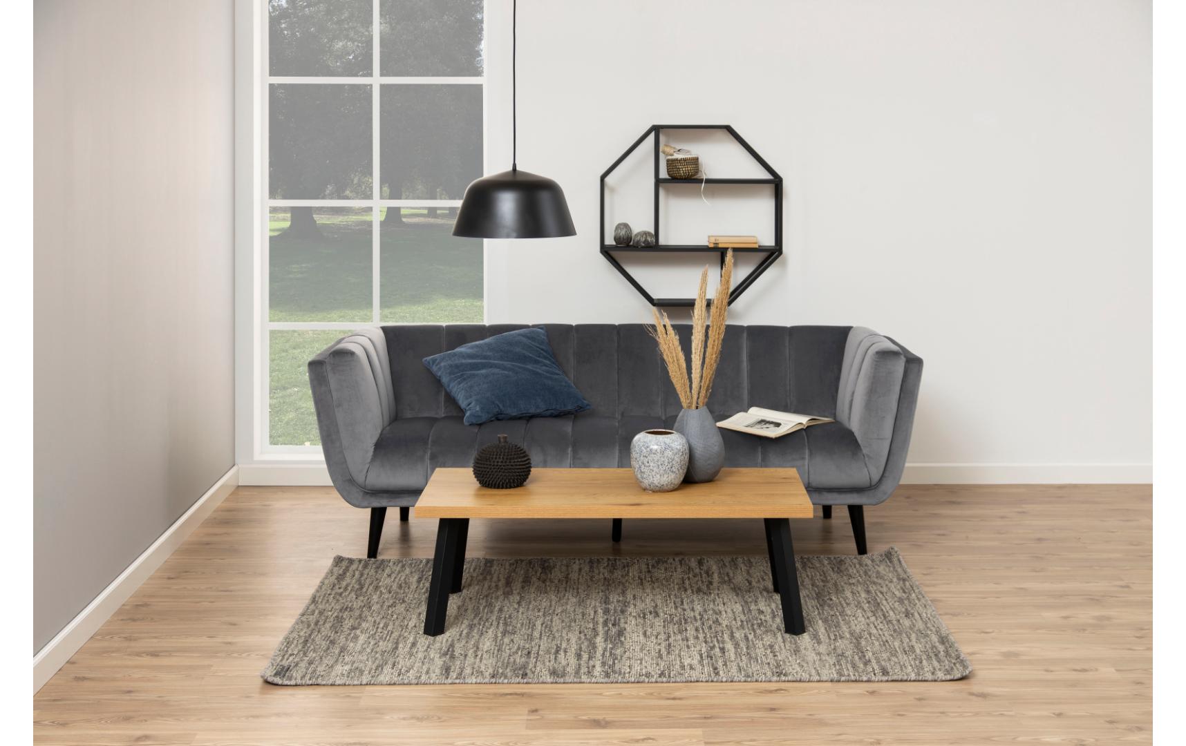 Wandregal Seaford 77 x 20 x 77 cm, Schwarz - MEGART