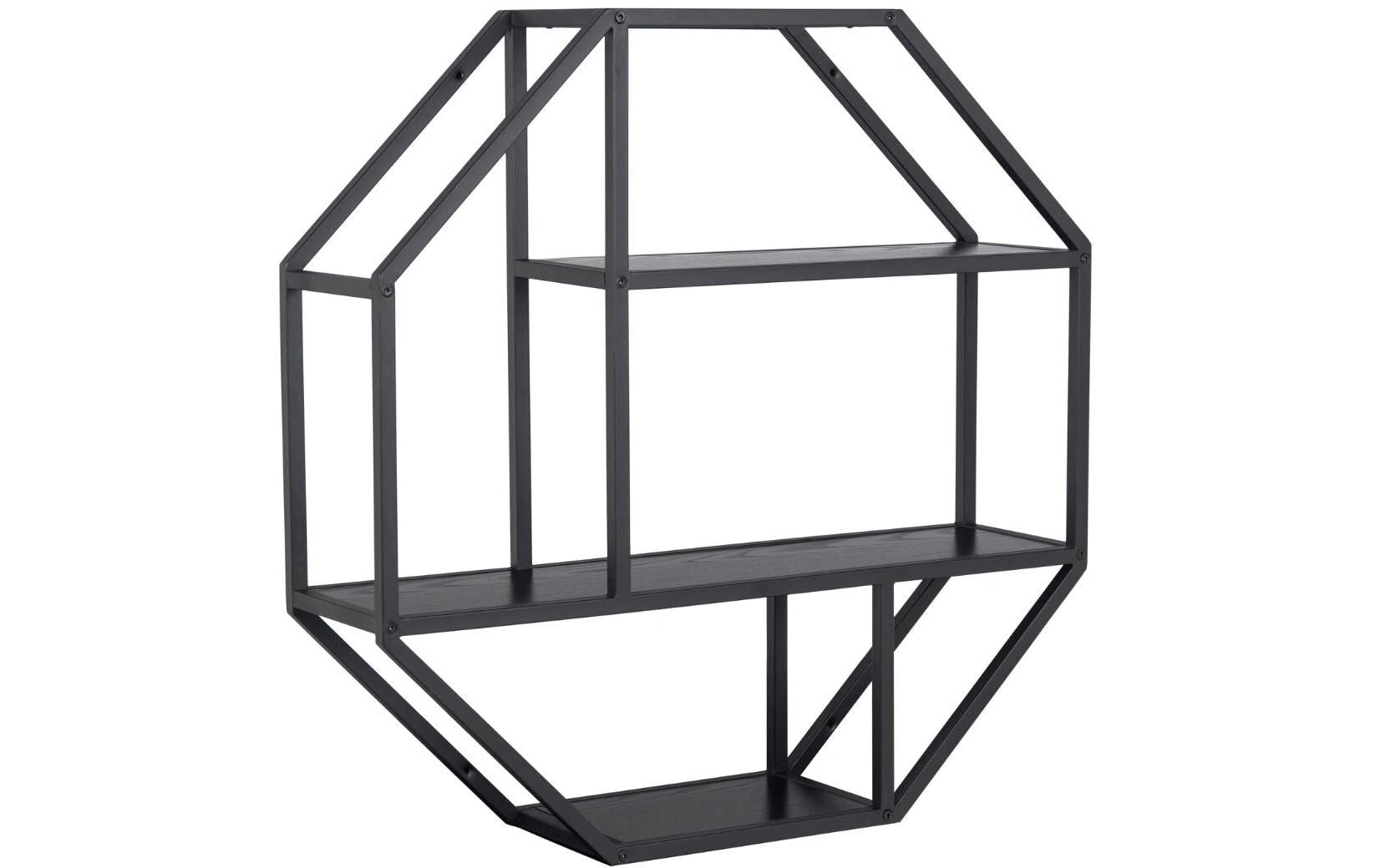 Wandregal Seaford 77 x 20 x 77 cm, Schwarz - MEGART