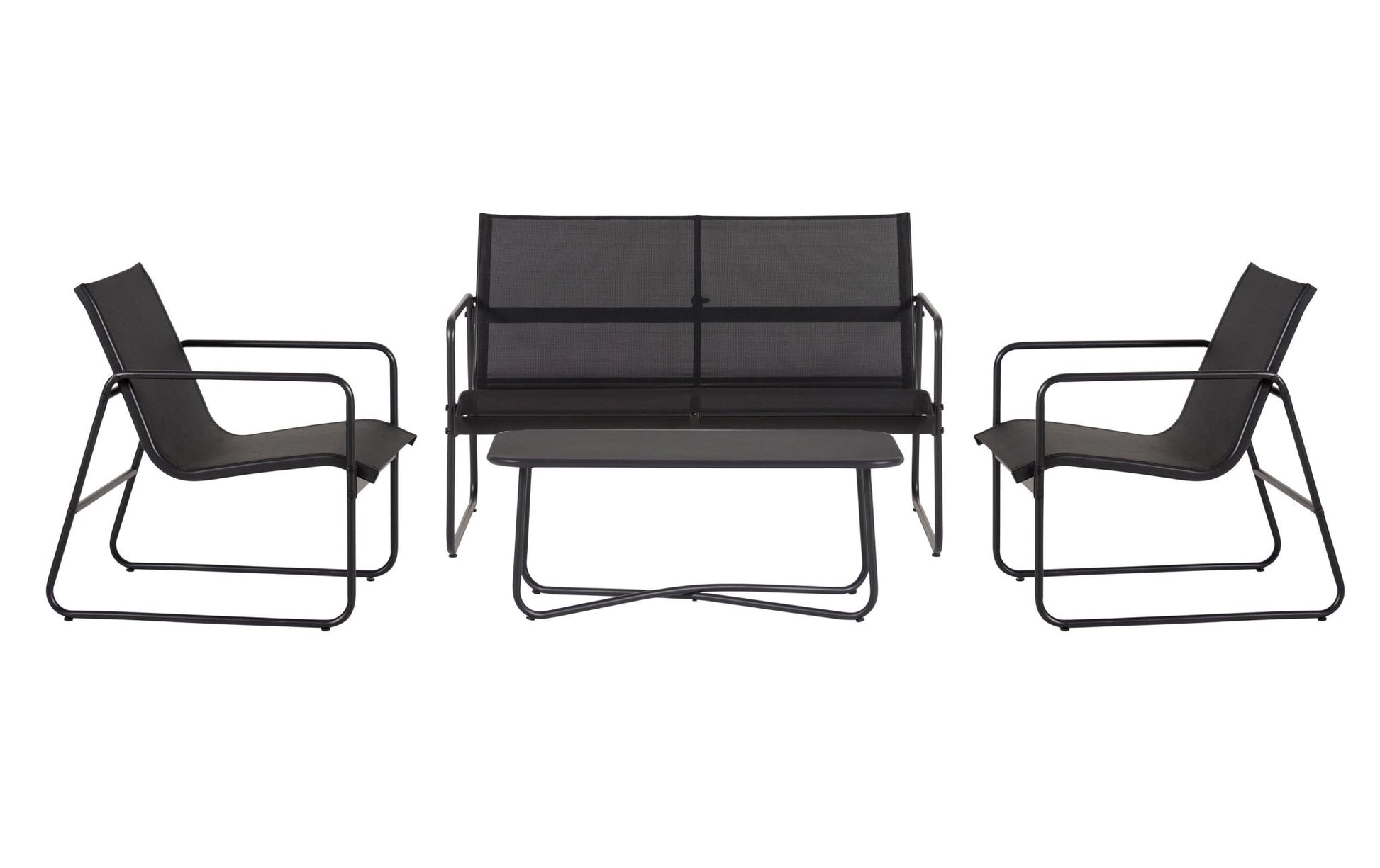 Loungeset Theodor, Set 4 - teilig, Schwarz - MEGART