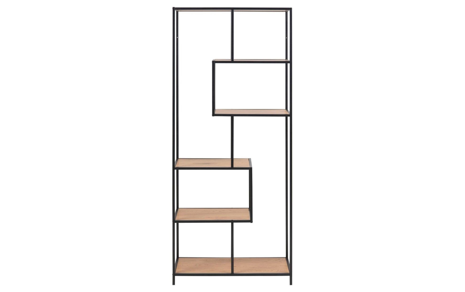 Regal Seaford 77 x 35 x 185cm, Braun/Schwarz - MEGART