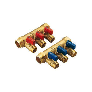 Kollektor Nino Gelb Mit Kugelventil 3/4 X 16 4 Wege - MEGART