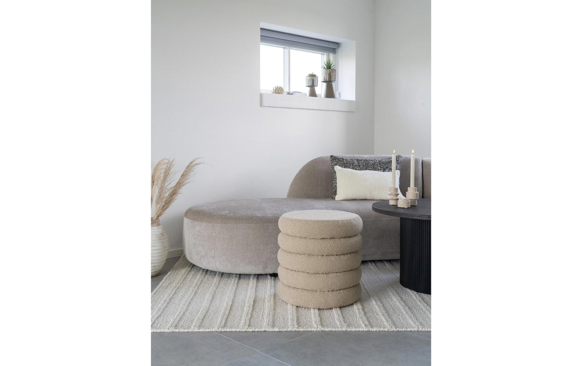 Pouf Brooklyn 44 x 44 cm, Beige - MEGART