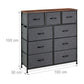 Kommode mit 9 Schubladen 100 x 100 cm, Dunkelgrau/Schwarz - MEGART