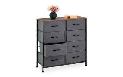 Kommode mit 8 Schubladen 81,5 x 80 cm, Dunkelgrau/Schwarz - MEGART