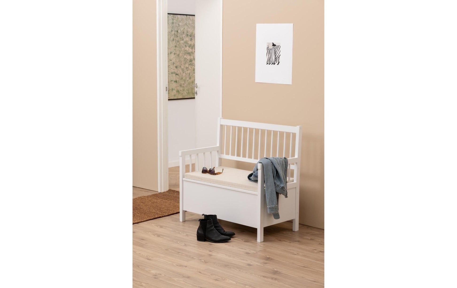 Sitzbank Aster 90 x 48 x 85 cm, Weiss - MEGART
