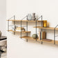 Wandregal Belfast 191 x 25,5 x 79 cm, Braun/Schwarz - MEGART