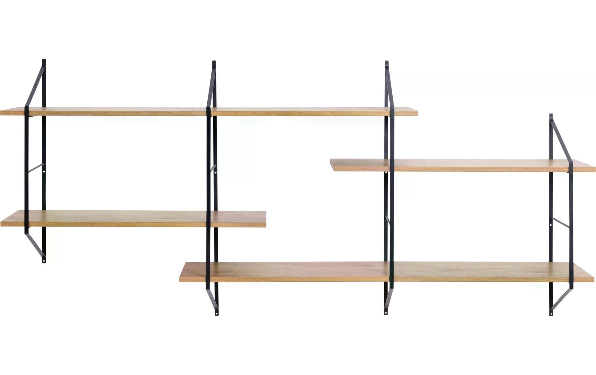 Wandregal Belfast 191 x 25,5 x 79 cm, Braun/Schwarz - MEGART