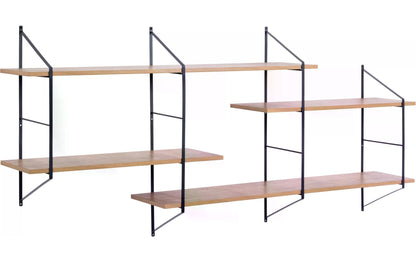 Wandregal Belfast 191 x 25,5 x 79 cm, Braun/Schwarz - MEGART