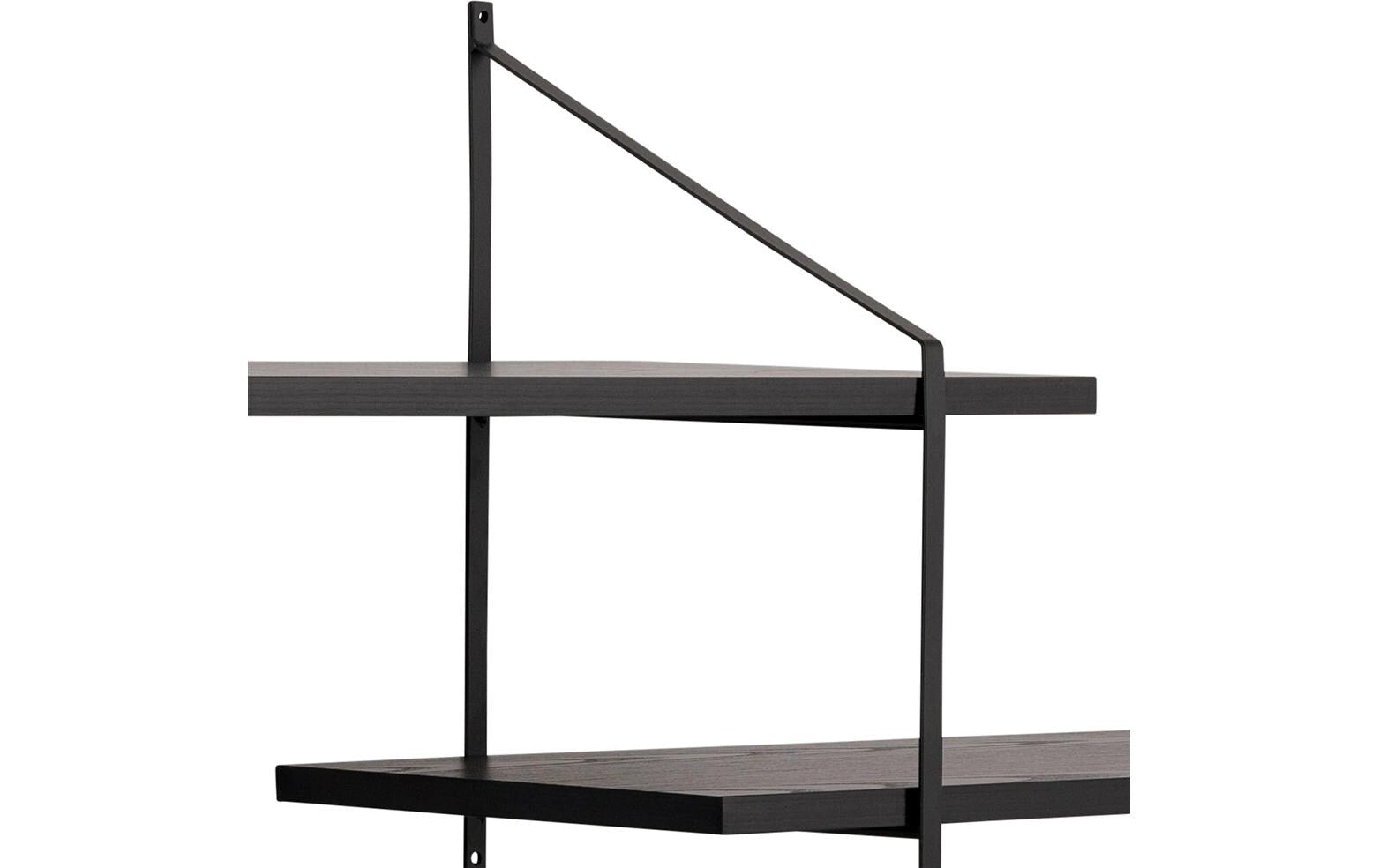 Wandregal Belfast 191 x 25,5 x 79 cm, Schwarz - MEGART