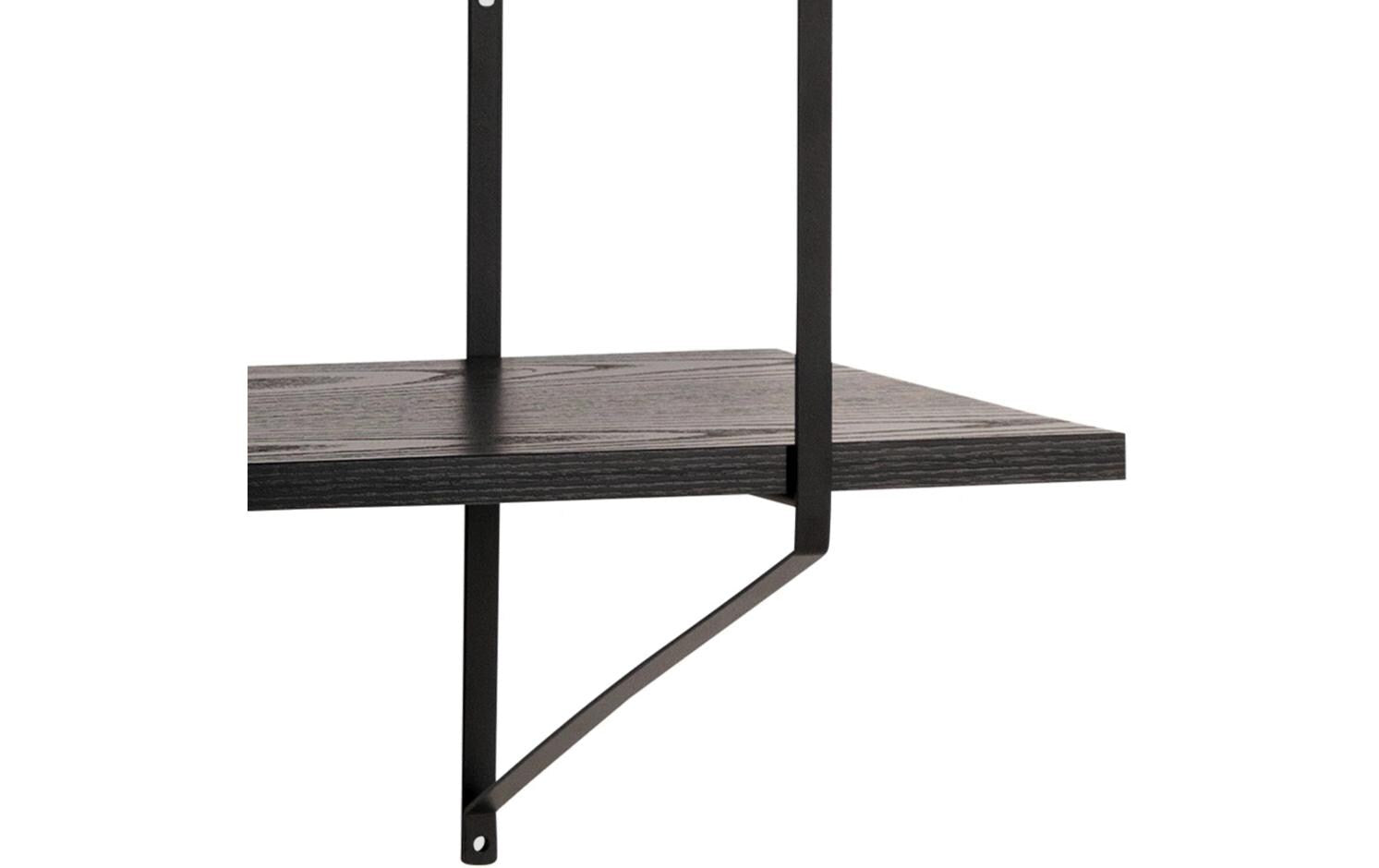 Wandregal Belfast 191 x 25,5 x 79 cm, Schwarz - MEGART
