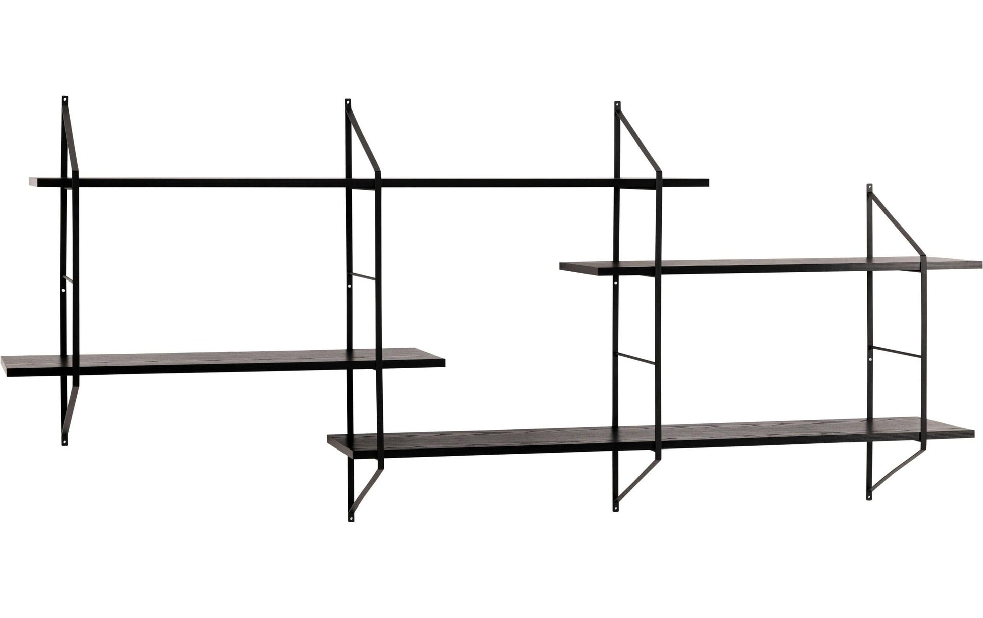 Wandregal Belfast 191 x 25,5 x 79 cm, Schwarz - MEGART