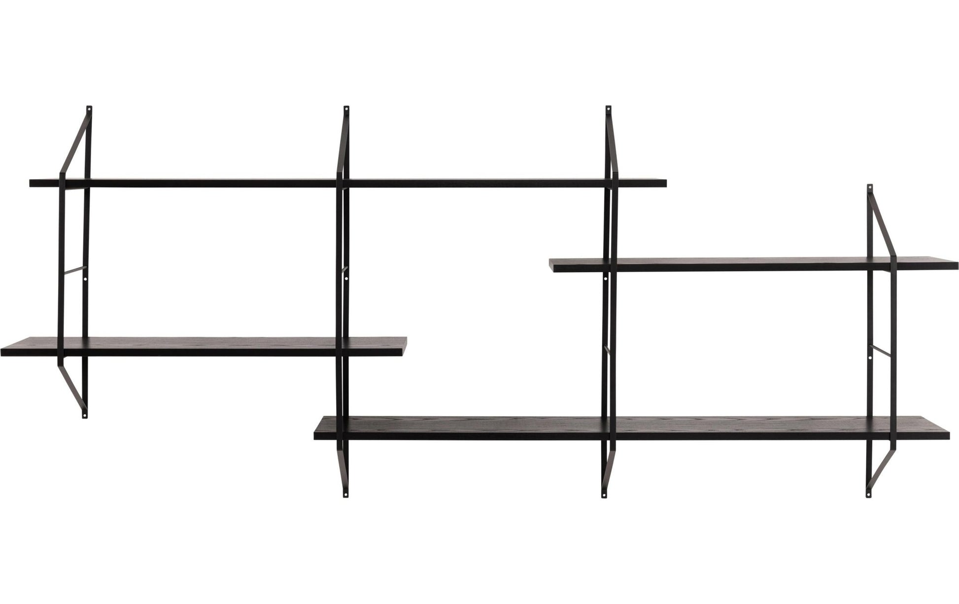 Wandregal Belfast 191 x 25,5 x 79 cm, Schwarz - MEGART