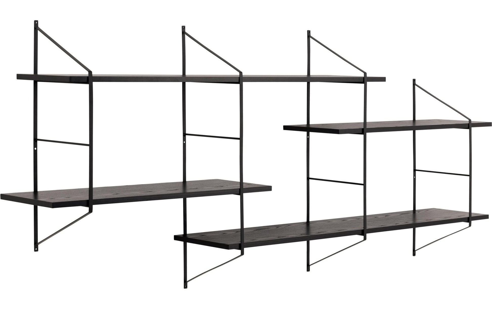 Wandregal Belfast 191 x 25,5 x 79 cm, Schwarz - MEGART