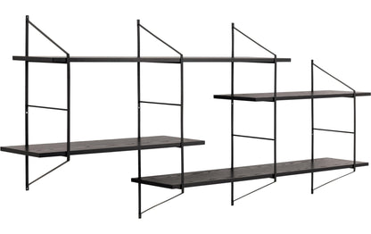 Wandregal Belfast 191 x 25,5 x 79 cm, Schwarz - MEGART