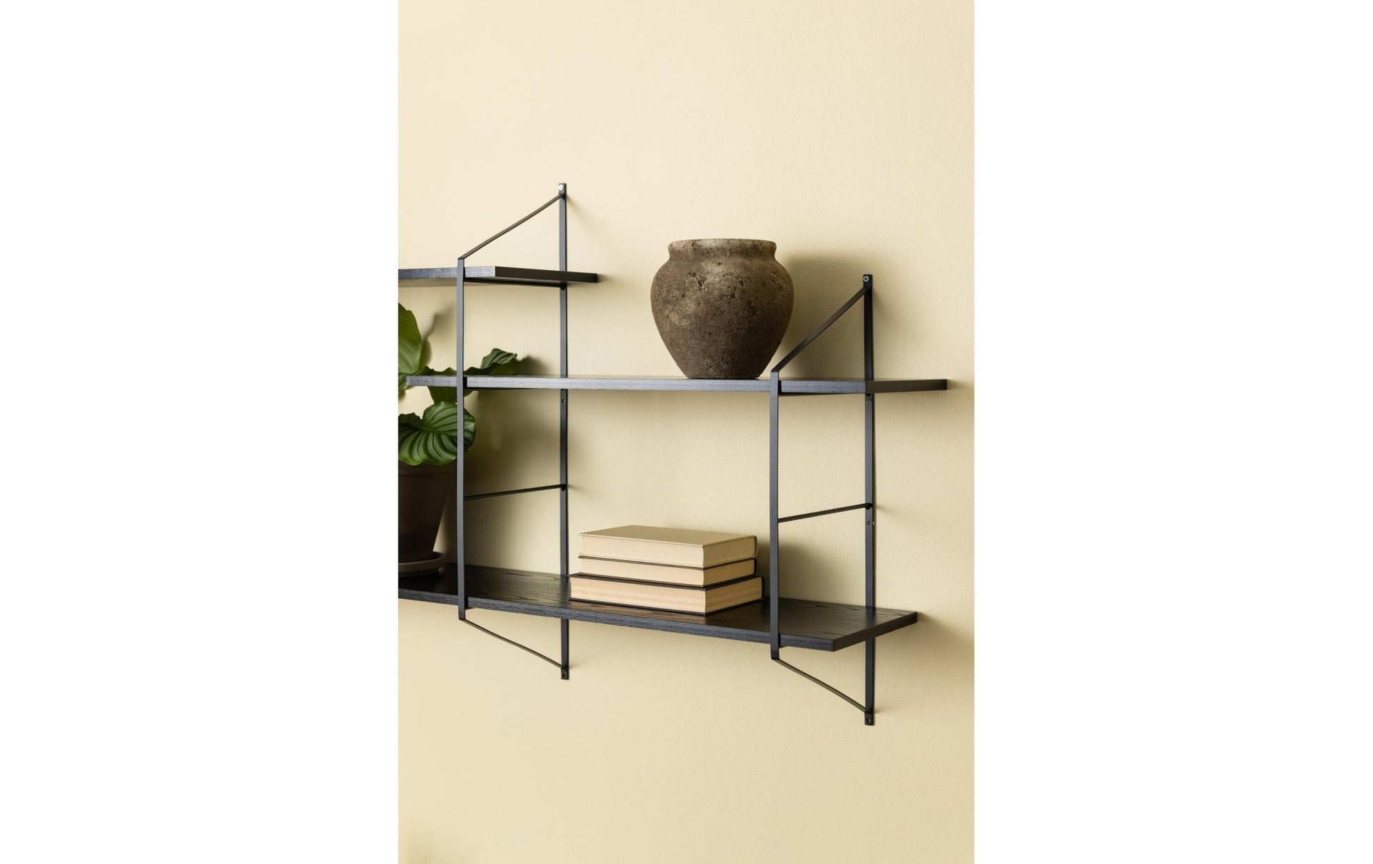 Wandregal Belfast 191 x 25,5 x 79 cm, Schwarz - MEGART