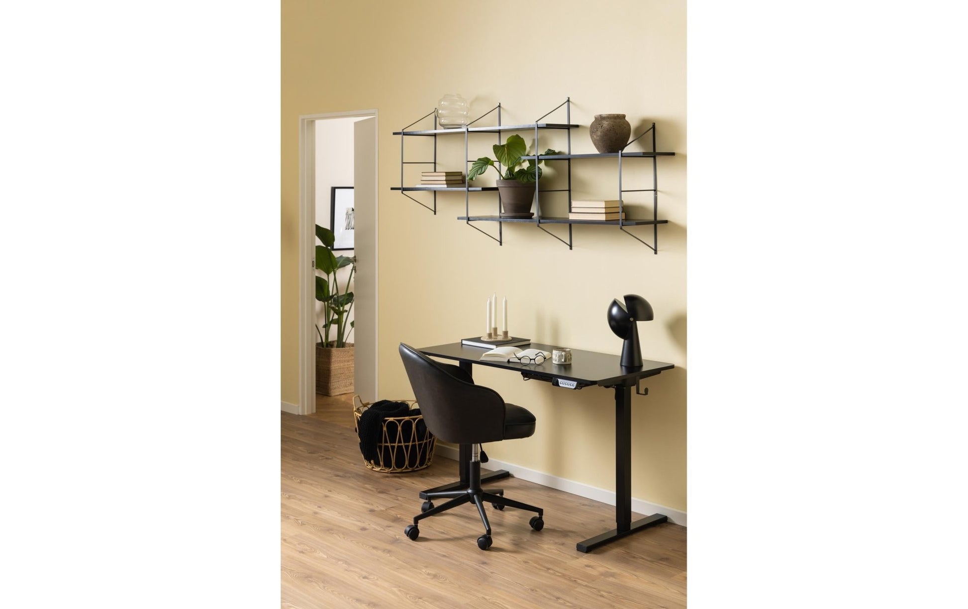 Wandregal Belfast 191 x 25,5 x 79 cm, Schwarz - MEGART
