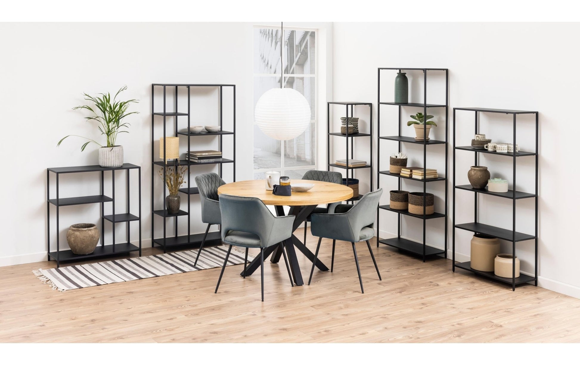 Regal Newcastle 79.5 x 30 x 86 cm, Schwarz - MEGART