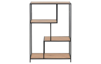 Regal Seaford 77 x 35 x 114 cm, Nature/Schwarz - MEGART