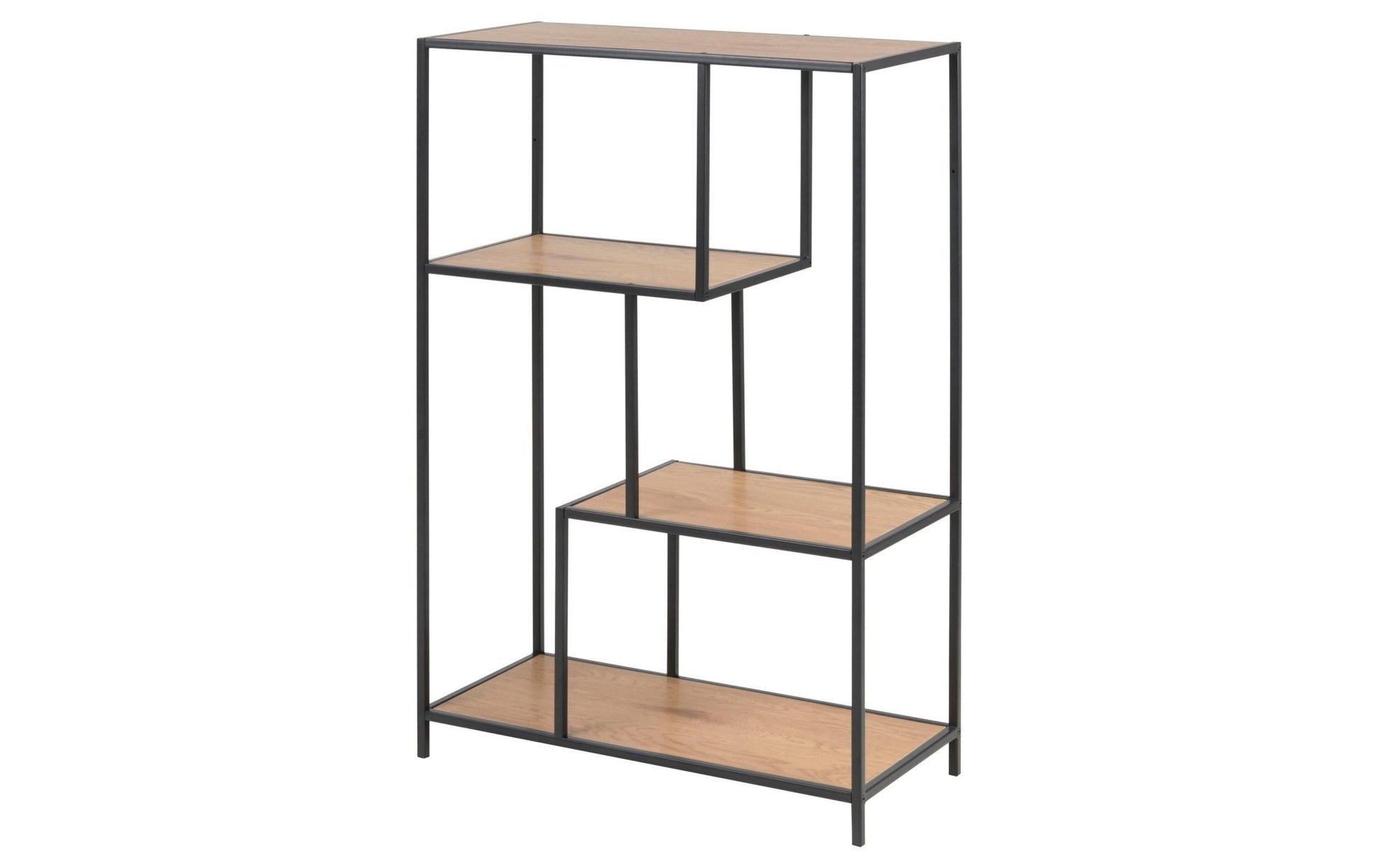 Regal Seaford 77 x 35 x 114 cm, Nature/Schwarz - MEGART