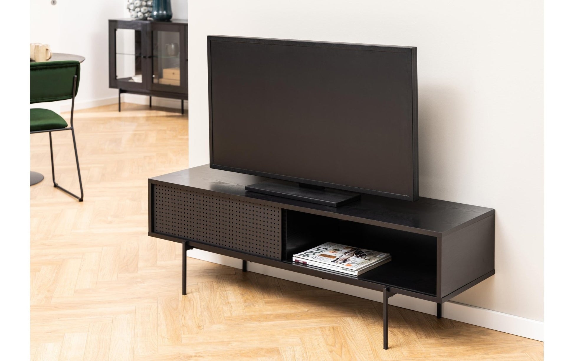 TV - Möbel Angus 140 x 40 x 44.5 cm, Schwarz - MEGART