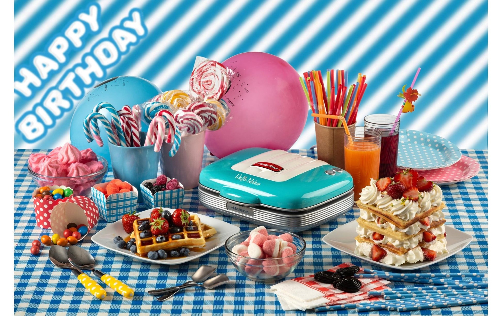 Waffeleisen Party Time ARI - 1973 - BL Blau - MEGART