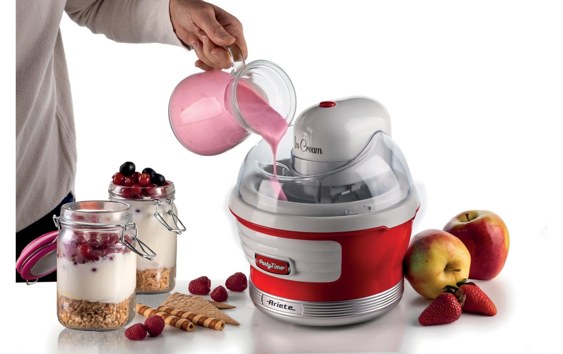 Glacemaschine Party Time ARI - 643 - RD 1.5 l, Rot/Weiss - MEGART