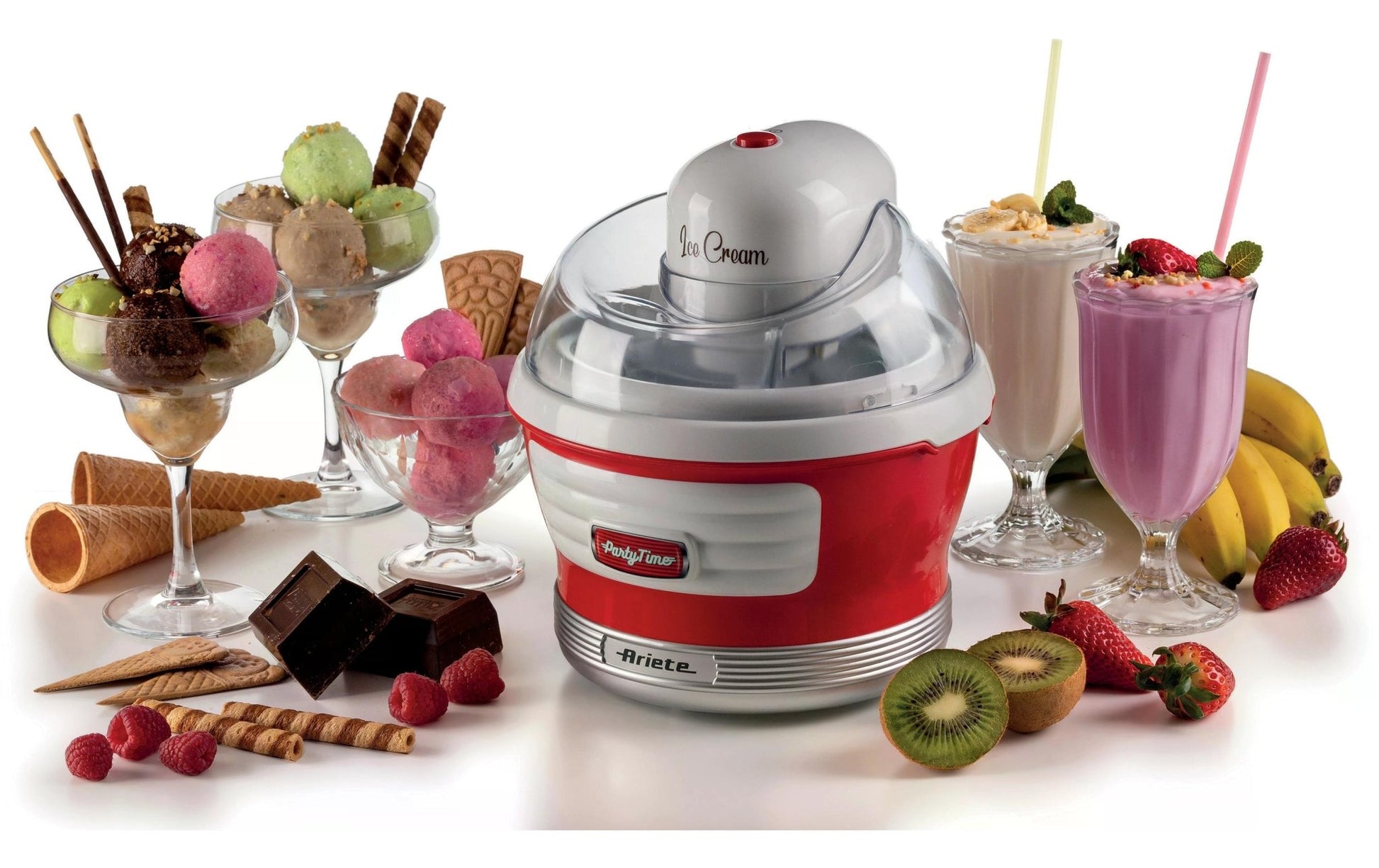 Glacemaschine Party Time ARI - 643 - RD 1.5 l, Rot/Weiss - MEGART