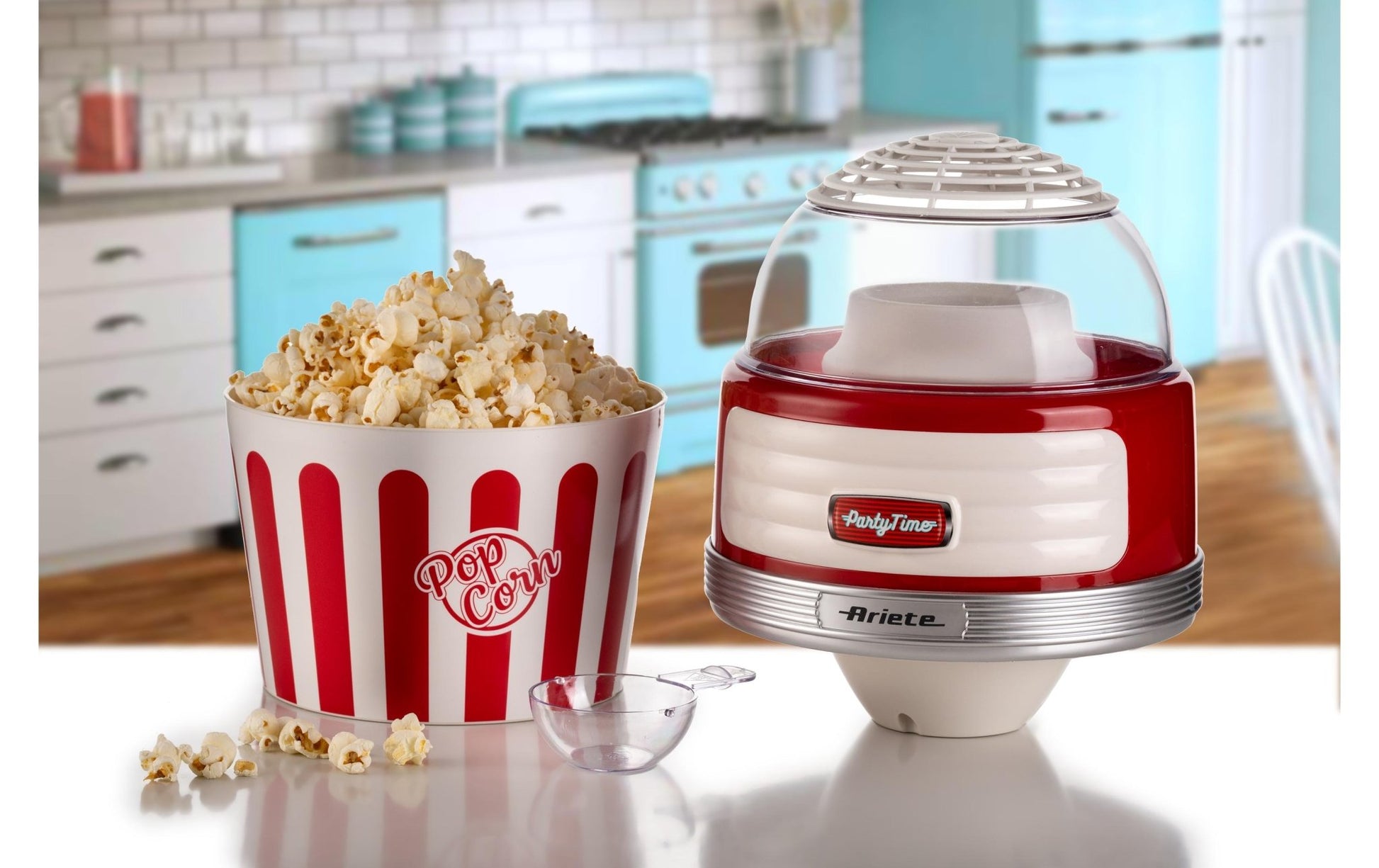 Popcorn Maschine Party Time ARI - 2957 - RD Rot/Weiss - MEGART