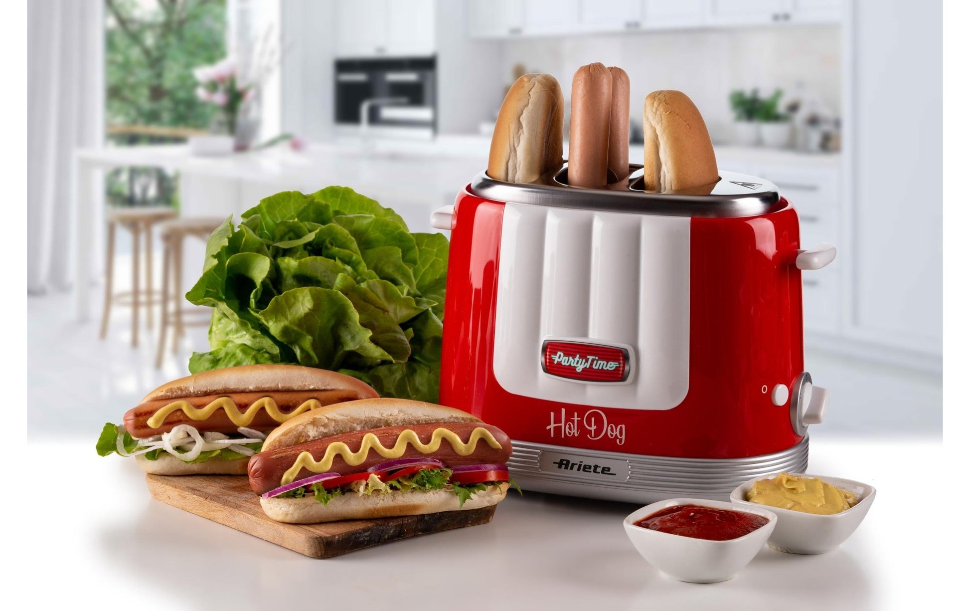 Hot Dog Maschine Party Time ARI - 206 - RD Rot/Weiss - MEGART