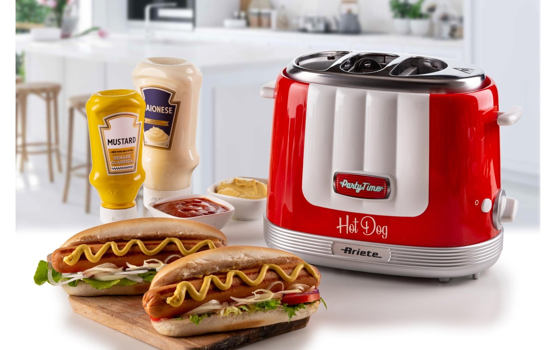 Hot Dog Maschine Party Time ARI - 206 - RD Rot/Weiss - MEGART