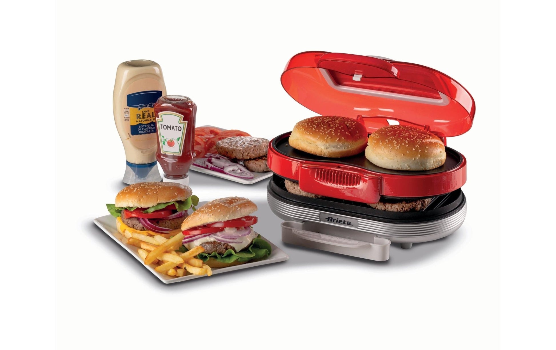 Hamburger - Grill Party Time ARI - 205 - RD 1200 W, Rot/Weiss - MEGART