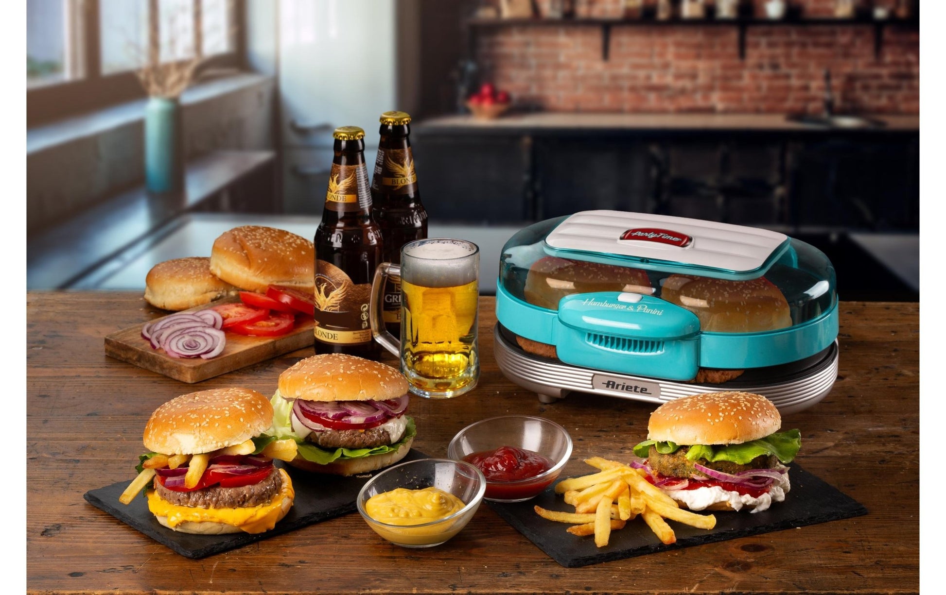 Hamburger - Grill Party Time ARI - 205 - BL 1200 W, Blau - MEGART